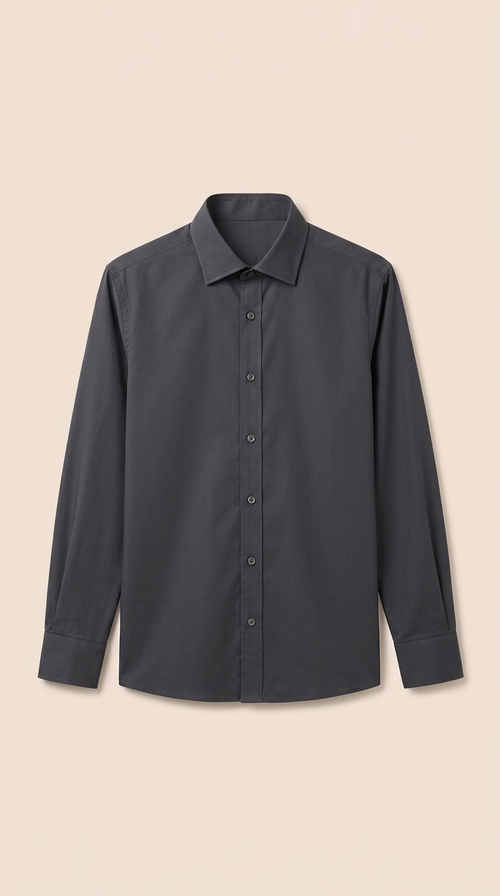 Placeholder image for ISMAN Charcoal Tailored Shirt